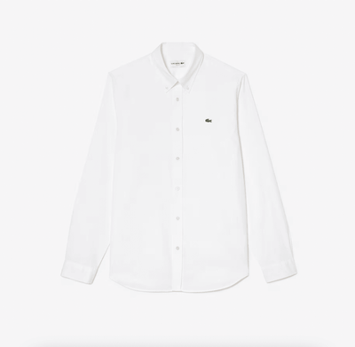 Chemise unie Lacoste ajustée blanche
