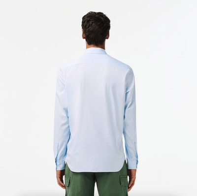 Chemise unie Lacoste ajustée bleu clair
