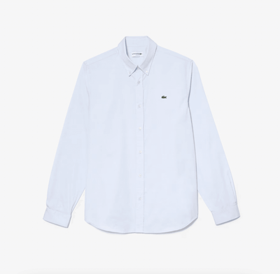 Chemise unie Lacoste ajustée bleu clair