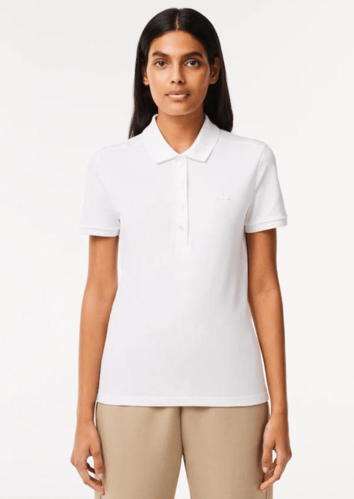 Polo femme Lacoste blanc