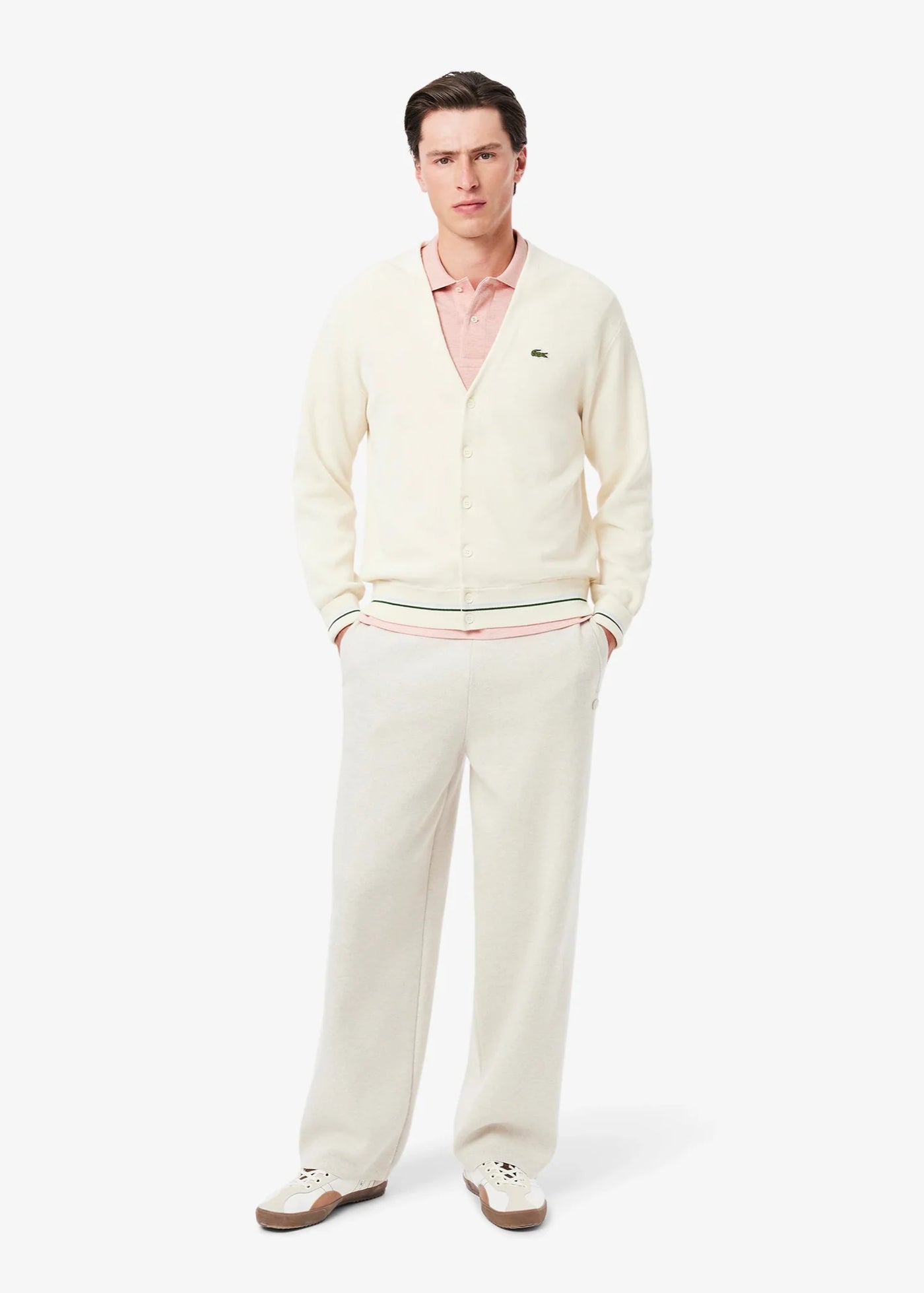 Polo Lacoste rose chiné