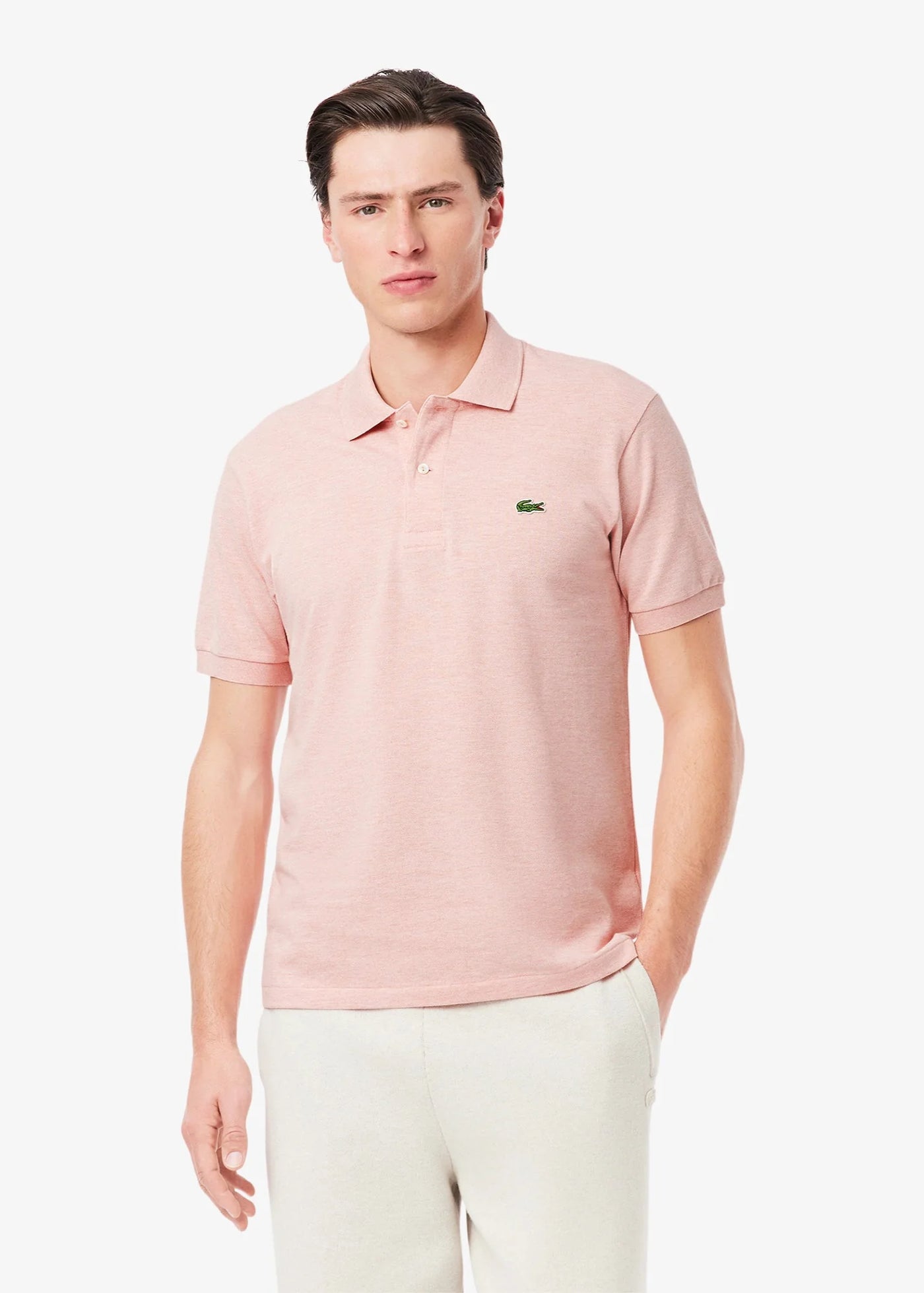 Polo Lacoste rose chiné