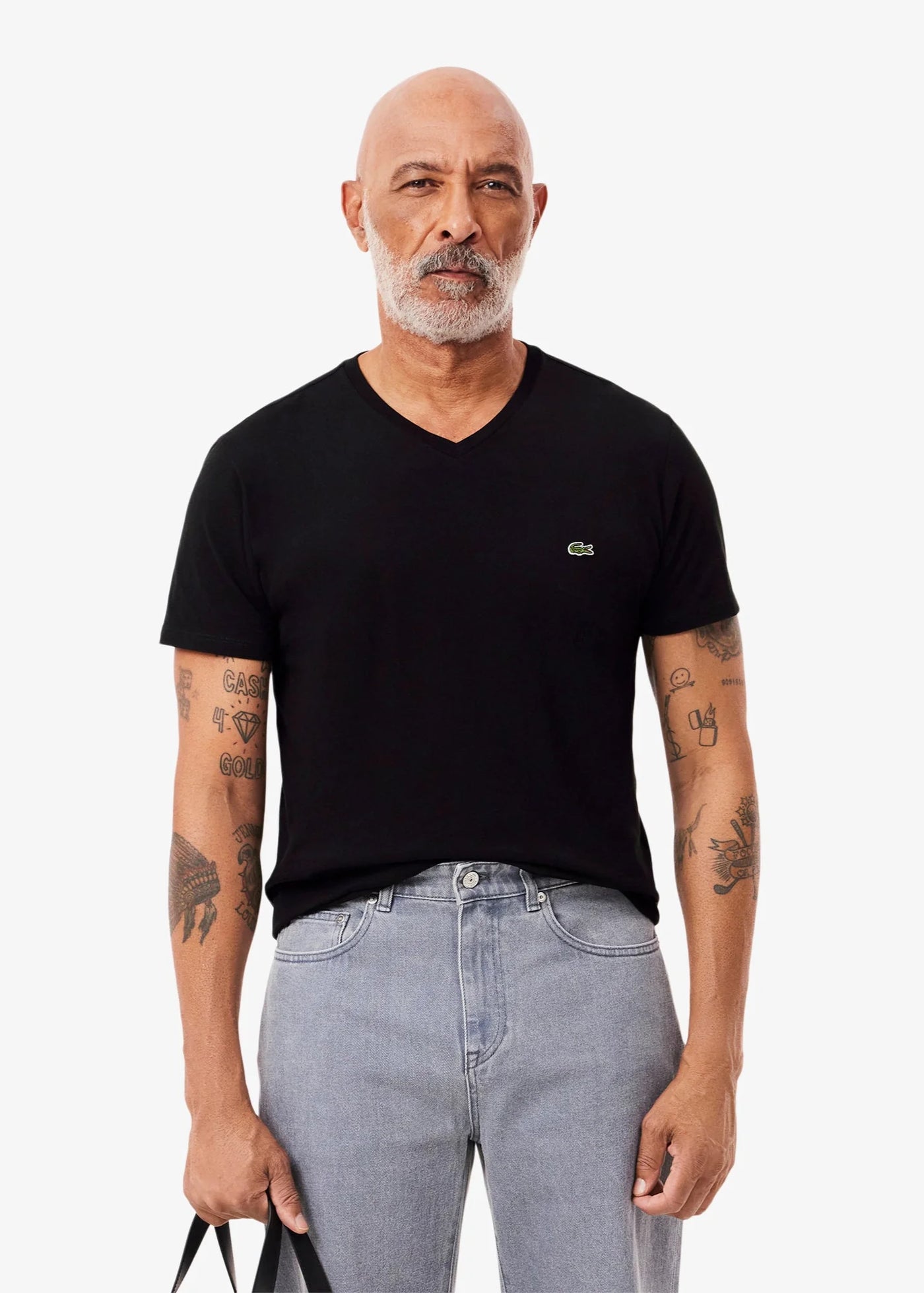 T-shirt col V Lacoste noir